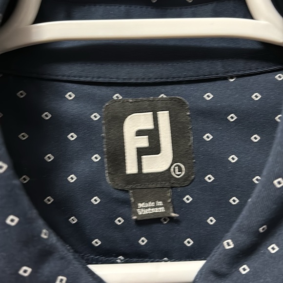 Footjoy golf polo. Size Large. Blue with white diamonds. - Picture 2 of 5
